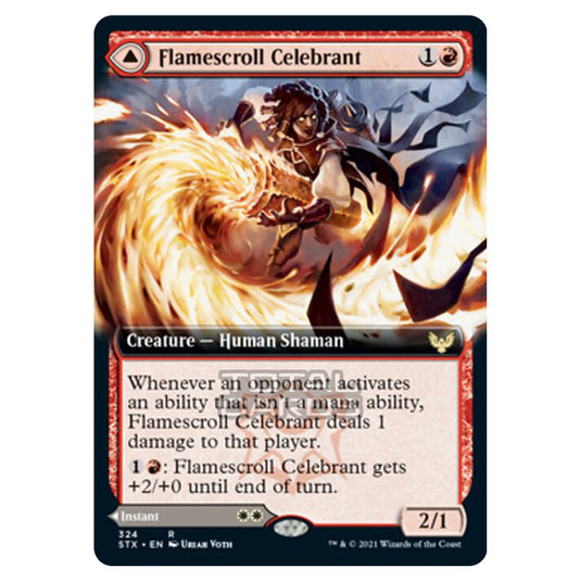 Magic The Gathering - Strixhaven - Flamescroll Celebrant // Revel in Silence - 324/275