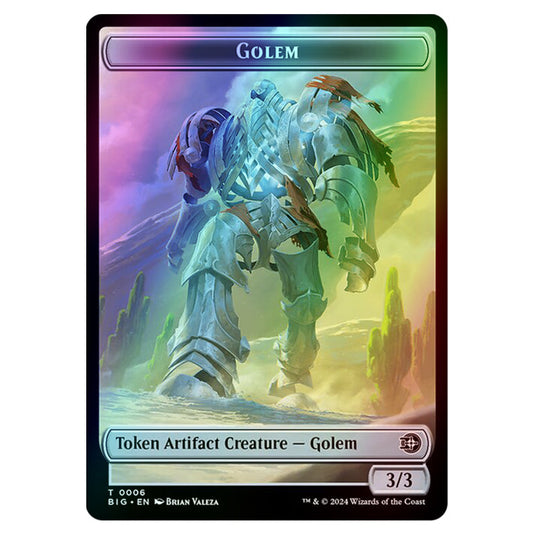 Magic The Gathering - Outlaws of Thunder Junction - The Big Score Tokens - Golem - 0006 (Foil)