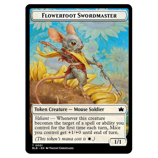 Magic The Gathering - Bloomburrow Tokens - Flowerfoot Swordmaster - 0001