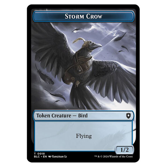 Storm Crow 0018 card from the Magic The Gathering set Bloomburrow Commander Tokens