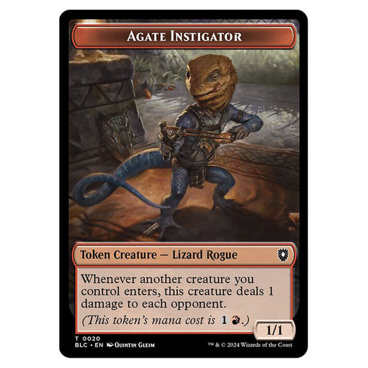 Agate Instigator 0020 card from the Magic The Gathering set Bloomburrow Commander Tokens