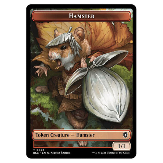 Hamster 0022 card from the Magic The Gathering set Bloomburrow Commander Tokens