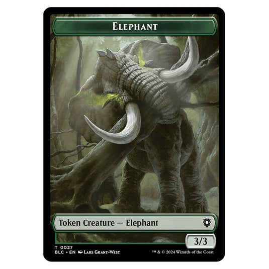 Elephant 0027 card from the Magic The Gathering set Bloomburrow Commander Tokens