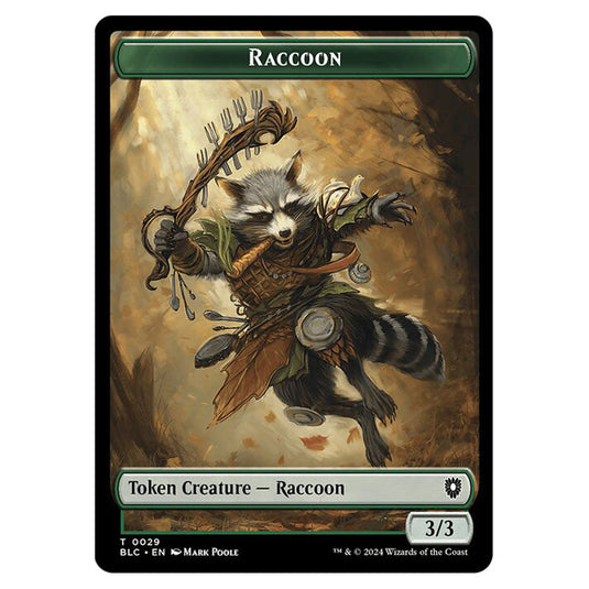 Raccoon 0029 card from the Magic The Gathering set Bloomburrow Commander Tokens