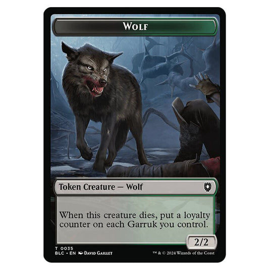 Wolf 0035 card from the Magic The Gathering set Bloomburrow Commander Tokens