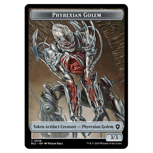 Phyrexian Golem 0038 card from the Magic The Gathering set Bloomburrow Commander Tokens