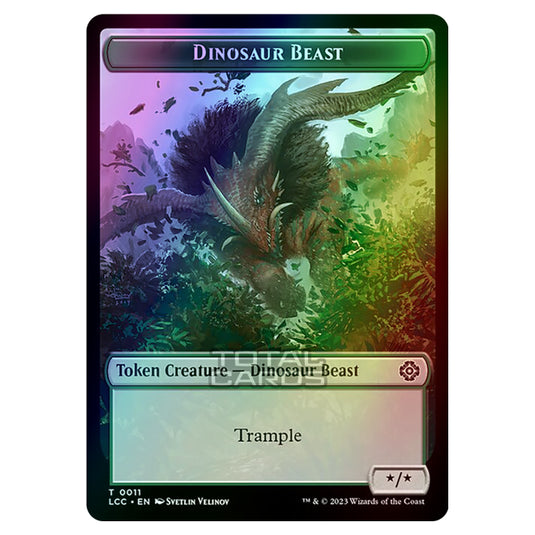 Magic The Gathering - The Lost Caverns of Ixalan - Commander Tokens - Dinosaur Beast - 0011 (Foil)