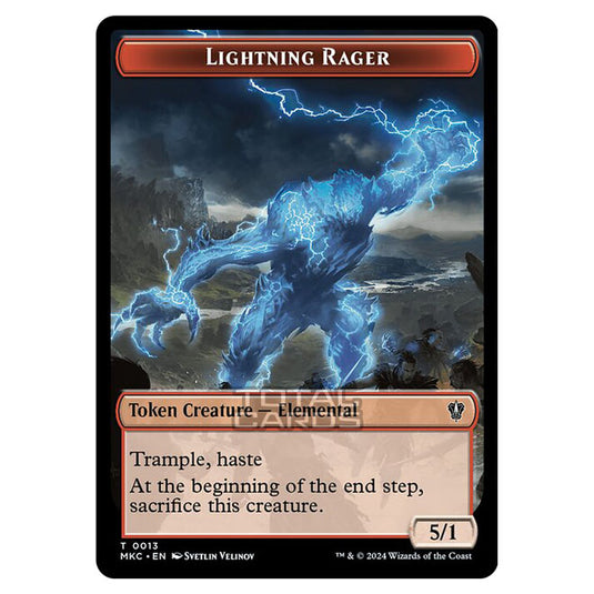 Magic The Gathering - Murders at Karlov Manor - Commander - Tokens - Lightning Rager - 0013