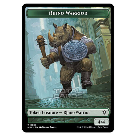 Magic The Gathering - Murders at Karlov Manor - Commander - Tokens - Rhino Warrior - 0018