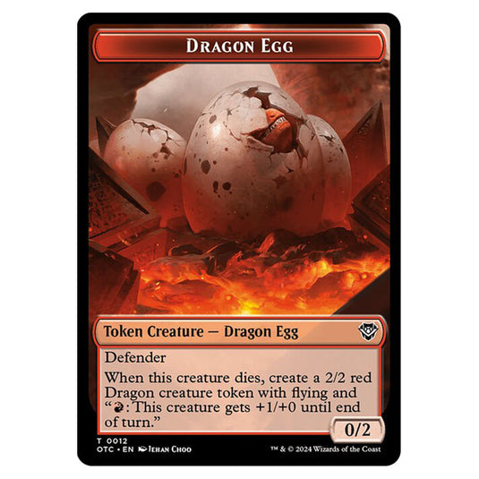 Magic The Gathering - Outlaws of Thunder Junction - Commander Tokens - Dragon Egg - 0012