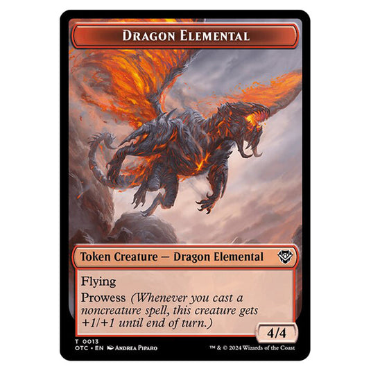 Magic The Gathering - Outlaws of Thunder Junction - Commander Tokens - Dragon Elemental - 0013