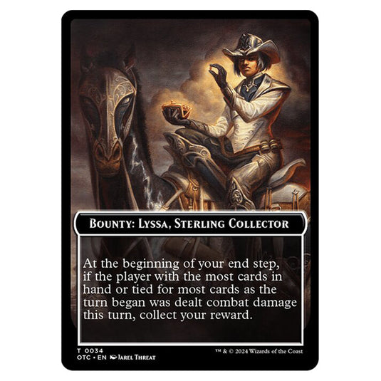 Magic The Gathering - Outlaws of Thunder Junction - Commander Tokens - Bounty - Lyssa, Sterling Collector // Wanted! - 0034