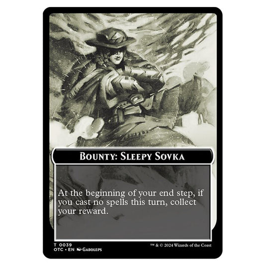 Magic The Gathering - Outlaws of Thunder Junction - Commander Tokens - Bounty - Sleepy Sovka // Wanted! - 0039