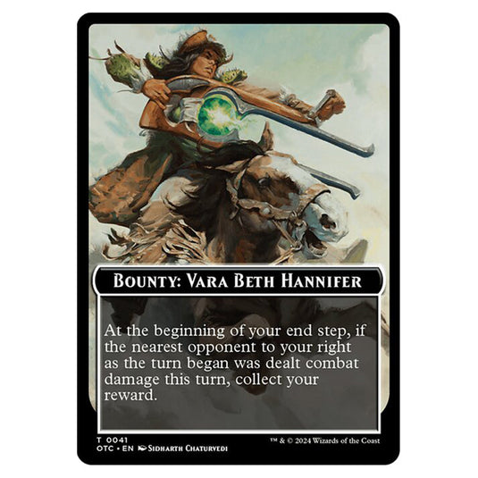 Magic The Gathering - Outlaws of Thunder Junction - Commander Tokens - Bounty - Vara Beth Hannifer // Wanted! - 0041