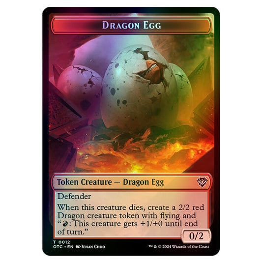 Magic The Gathering - Outlaws of Thunder Junction - Commander Tokens - Dragon Egg - 0012 (Foil)