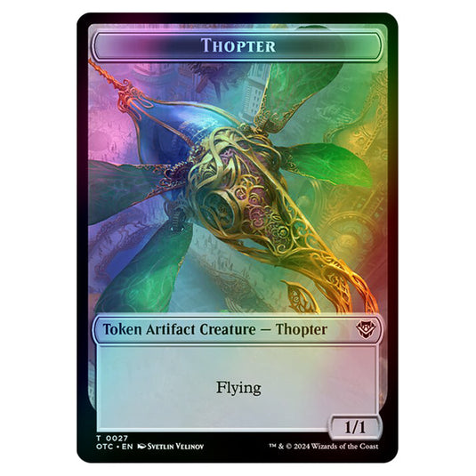 Magic The Gathering - Outlaws of Thunder Junction - Commander Tokens - Thopter - 0027 (Foil)