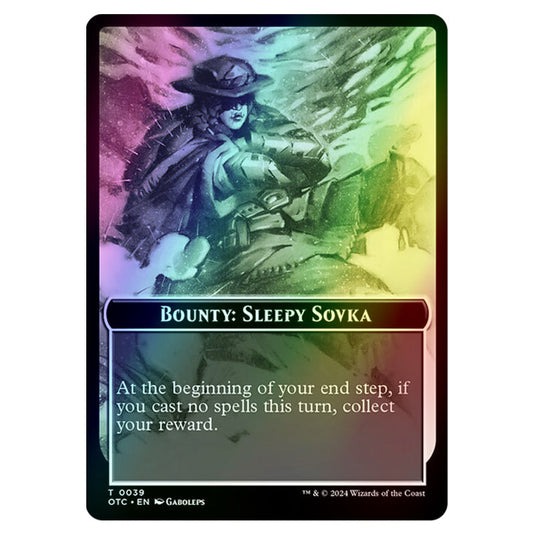 Magic The Gathering - Outlaws of Thunder Junction - Commander Tokens - Bounty - Sleepy Sovka // Wanted! - 0039 (Foil)