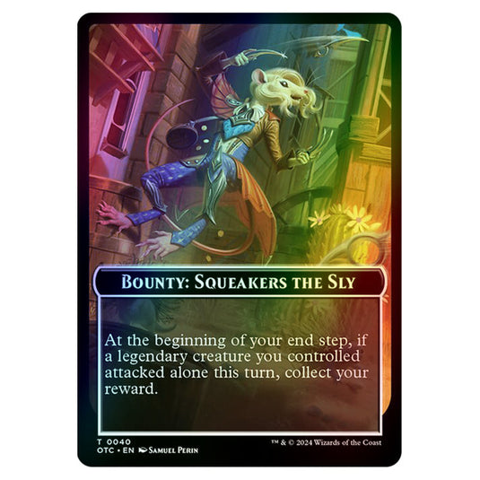 Magic The Gathering - Outlaws of Thunder Junction - Commander Tokens - Bounty - Squeakers the Sly // Wanted! - 0040 (Foil)