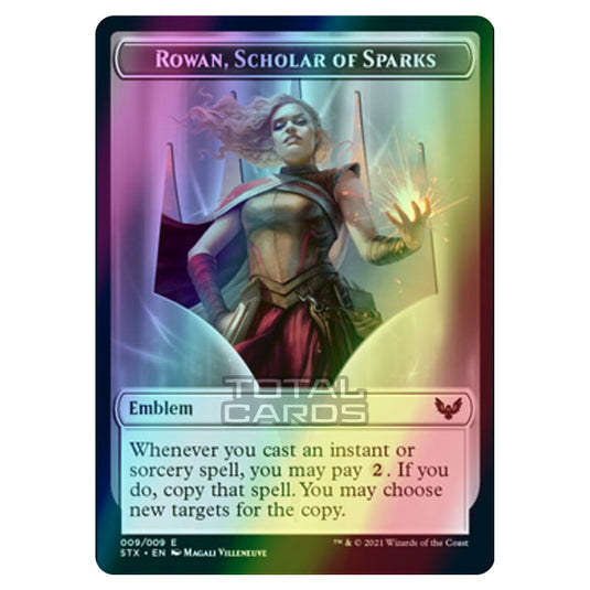 Magic The Gathering - Strixhaven - School of Mages - Rowan, Scholar of Sparks Emblem - 9/9 (Foil)