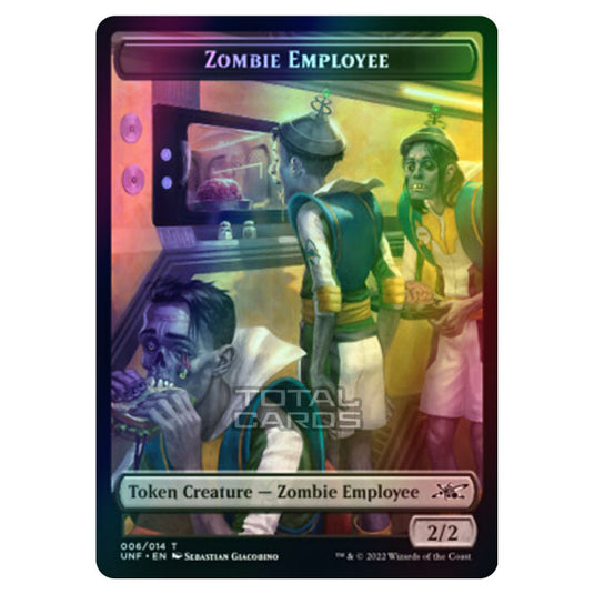 Magic The Gathering - Unfinity - Tokens - Zombie Employee - 6/14 (Foil)