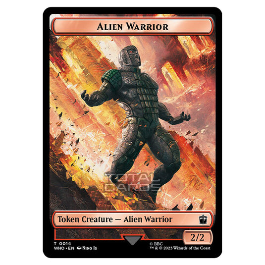 Magic The Gathering - Universes Beyond - Doctor Who - Tokens - Alien Warrior - 0014 (Surge Foil)