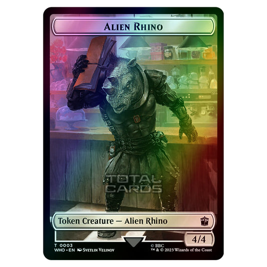 Magic The Gathering - Universes Beyond - Doctor Who - Tokens - Alien Rhino - 0003 (Foil)