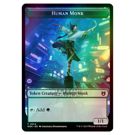 Magic The Gathering - Wilds of Eldraine - Commander Tokens - Human Monk - 0014 (Foil)