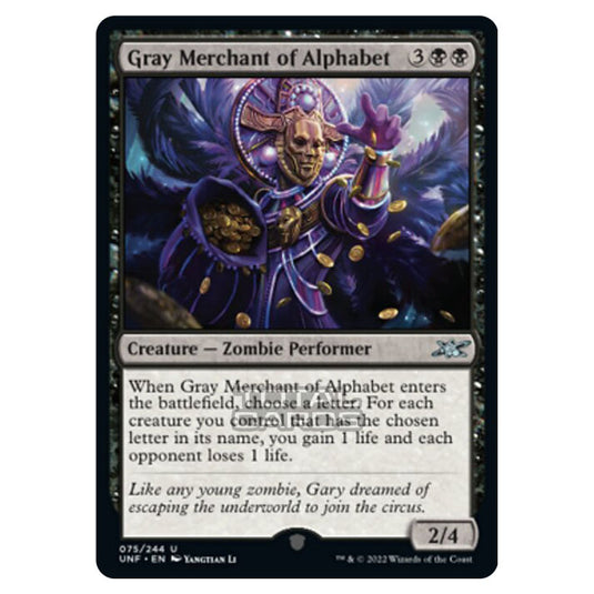 Magic The Gathering - Unfinity - Gray Merchant of Alphabet - 075/244