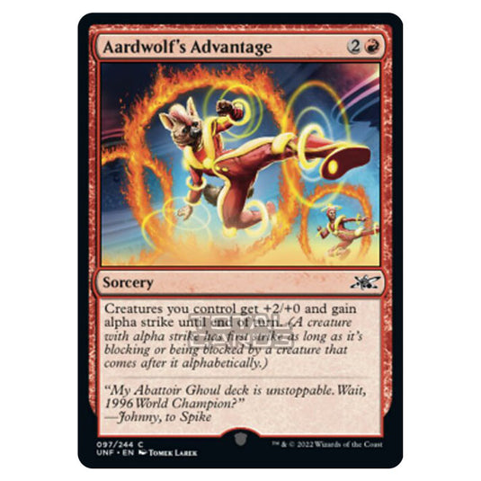 Magic The Gathering - Unfinity - Aardwolf's Advantage - 097/244