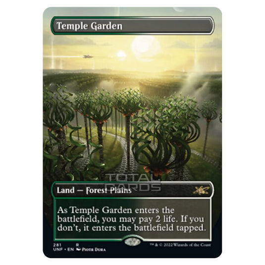 Magic The Gathering - Unfinity - Temple Garden (Alternate-Art Borderless Card) - 281/244