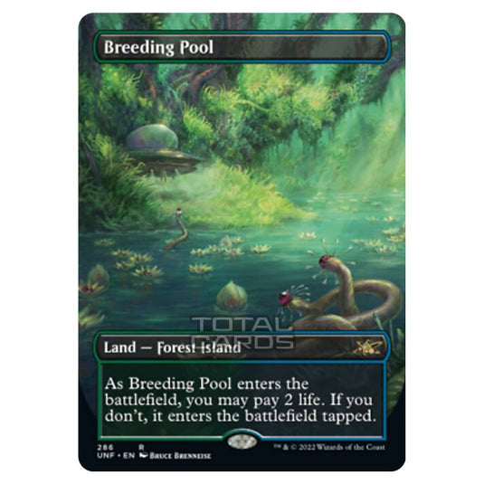 Magic The Gathering - Unfinity - Breeding Pool (Alternate-Art Borderless Card) - 286/244