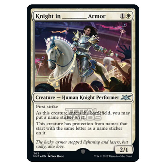 Magic The Gathering - Unfinity - Knight in _____ Armor (Galaxy Foil) - 303/244