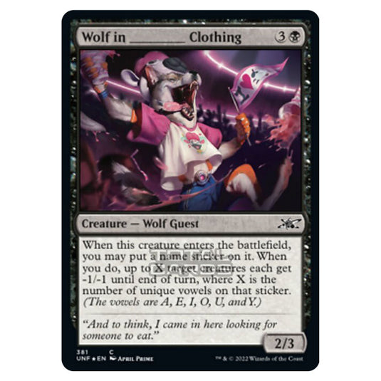 Magic The Gathering - Unfinity - Wolf in _____ Clothing (Galaxy Foil) - 381/244