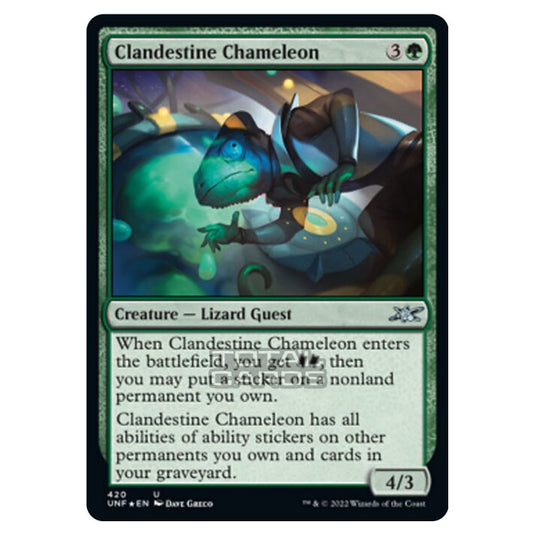 Magic The Gathering - Unfinity - Clandestine Chameleon (Galaxy Foil) - 420/244