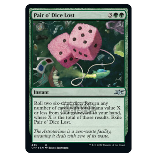 Magic The Gathering - Unfinity - Pair o' Dice Lost (Galaxy Foil) - 435/244