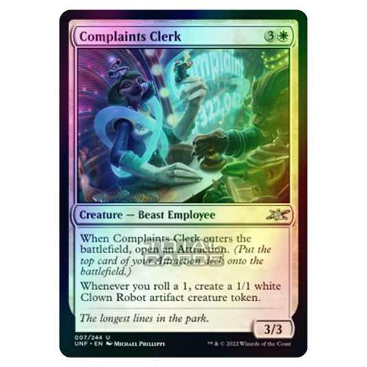 Magic The Gathering - Unfinity - Complaints Clerk - 007/244 (Foil)