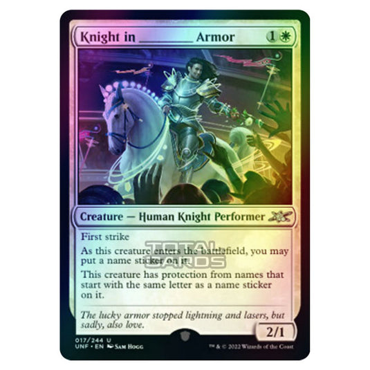 Magic The Gathering - Unfinity - Knight in _____ Armor - 017/244 (Foil)