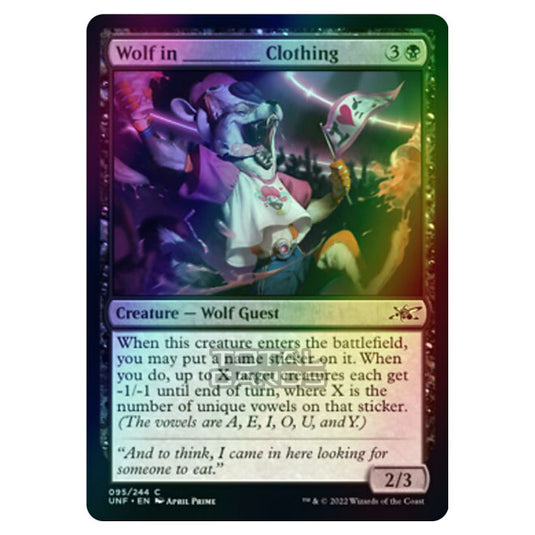 Magic The Gathering - Unfinity - Wolf in _____ Clothing - 095/244 (Foil)