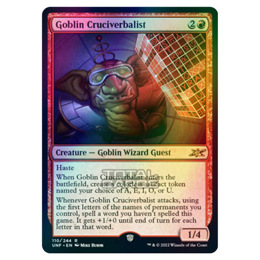 Magic The Gathering - Unfinity - Goblin Cruciverbalist - 110/244 (Foil)