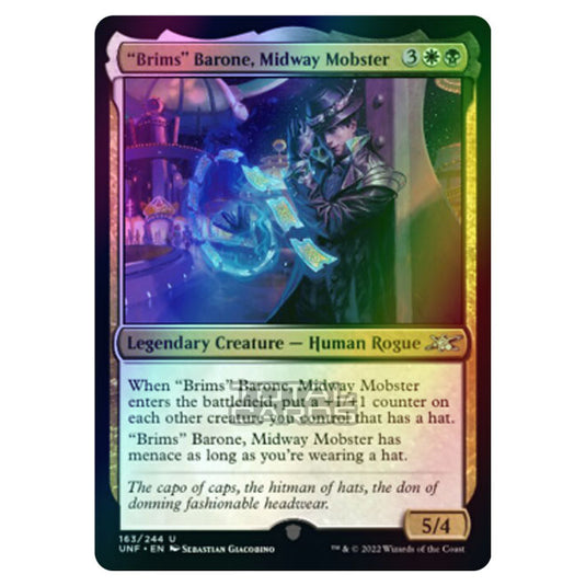 Magic The Gathering - Unfinity - "Brims" Barone, Midway Mobster - 163/244 (Foil)