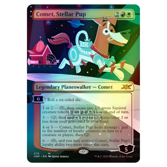 Magic The Gathering - Unfinity - Comet, Stellar Pup (Borderless Planeswalker) - 275/244 (Foil)