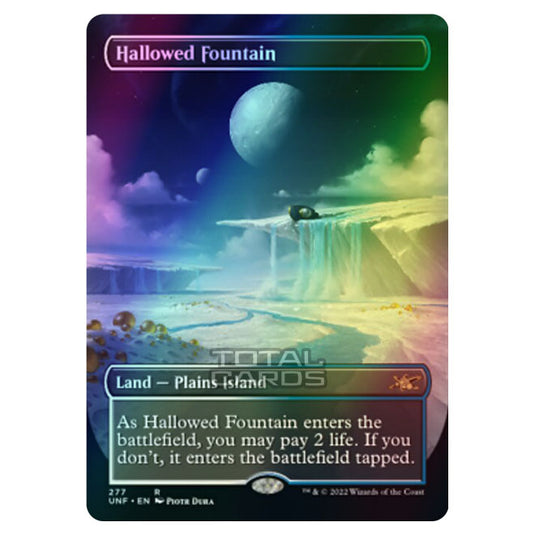 Magic The Gathering - Unfinity - Hallowed Fountain (Alternate-Art Borderless Card) - 277/244 (Foil)