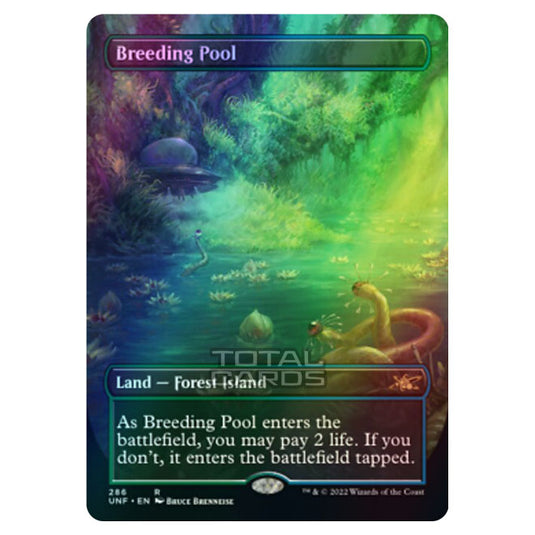Magic The Gathering - Unfinity - Breeding Pool (Alternate-Art Borderless Card) - 286/244 (Foil)