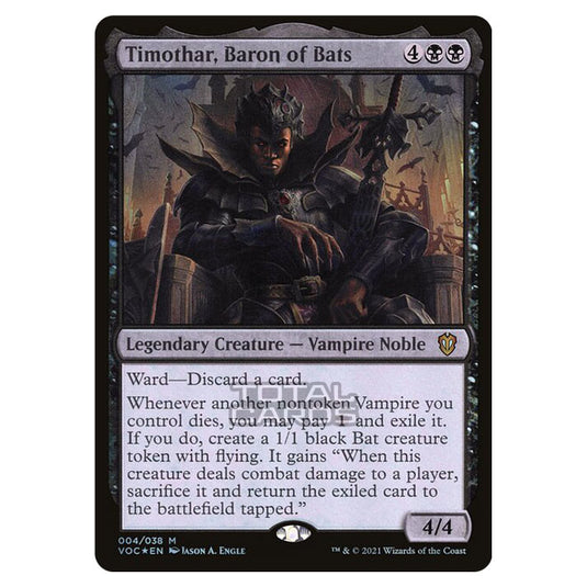 Magic The Gathering - Innistrad - Crimson Vow Commander - Timothar, Baron of Bats - 4/38