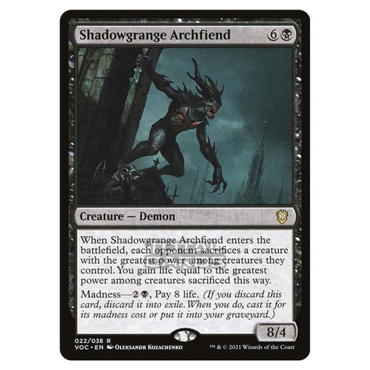 Magic The Gathering - Innistrad - Crimson Vow Commander - Shadowgrange Archfiend - 22/38