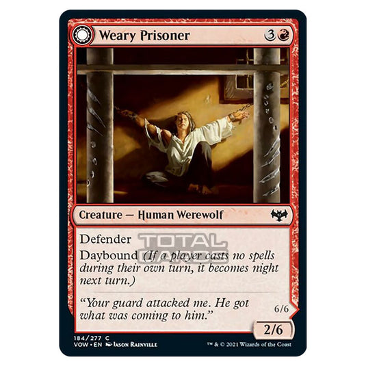 Magic The Gathering - Innistrad - Crimson Vow - Weary Prisoner // Wrathful Jailbreaker - 184/277