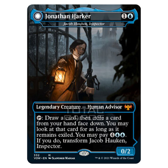 Magic The Gathering - Innistrad - Crimson Vow - Jacob Hauken, Inspector // Hauken's Insight - [Jonathan Harker // Harker's Obsessive Inquiry] - 332/277