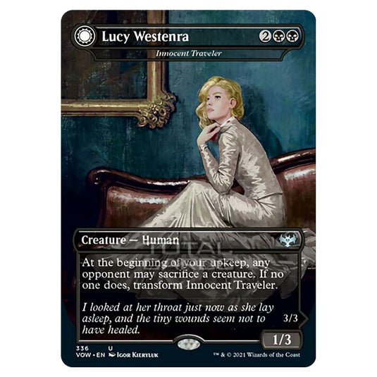 Magic The Gathering - Innistrad - Crimson Vow - Innocent Traveler // Malicious Invader - [Lucy Westenra // Lucy, Arisen Vampire] - 336/277