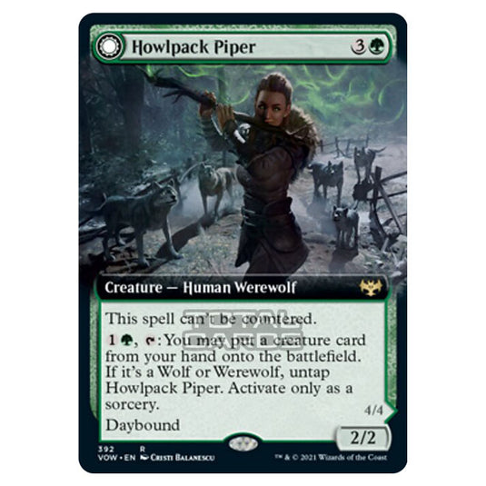 Magic The Gathering - Innistrad - Crimson Vow - Howlpack Piper // Wildsong Howler - 392/277