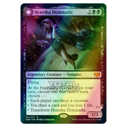 Magic The Gathering - Innistrad - Crimson Vow - Henrika Domnathi // Henrika, Infernal Seer - 119/277 (Foil)